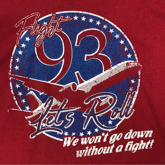 Grunt Style T-Shirt Flight 93 Burgundy Red XXL - Picture 2 of 10